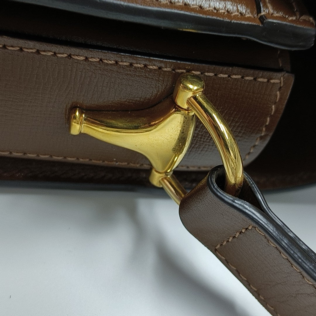 Horsebit 1955 Medium Monogram Coated Canvas Beige