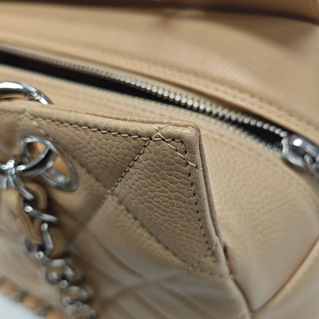 CHANEL PETITE Quilted Grained Calfskin Brown