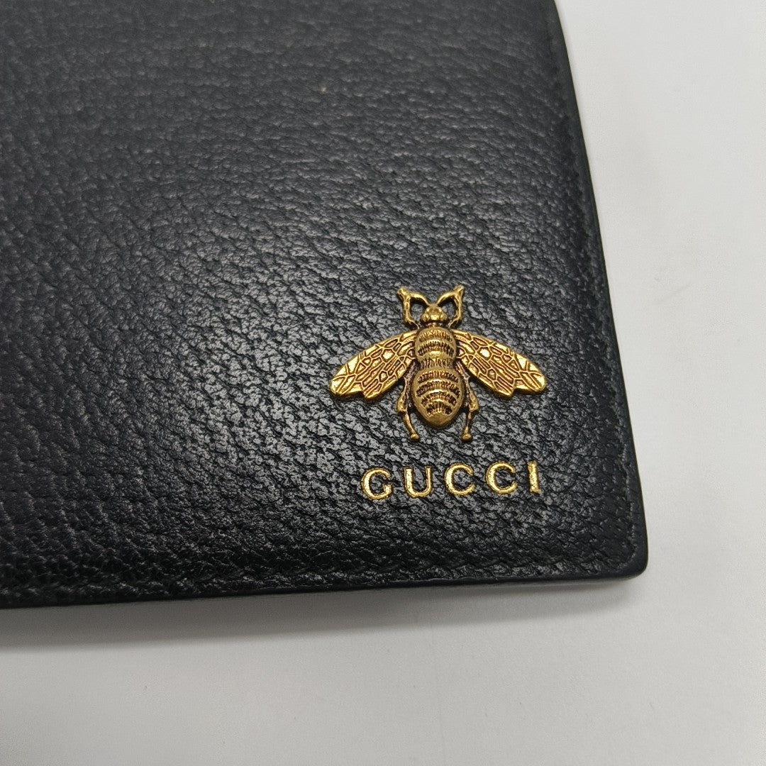 Animalier Calfskin Black Wallet