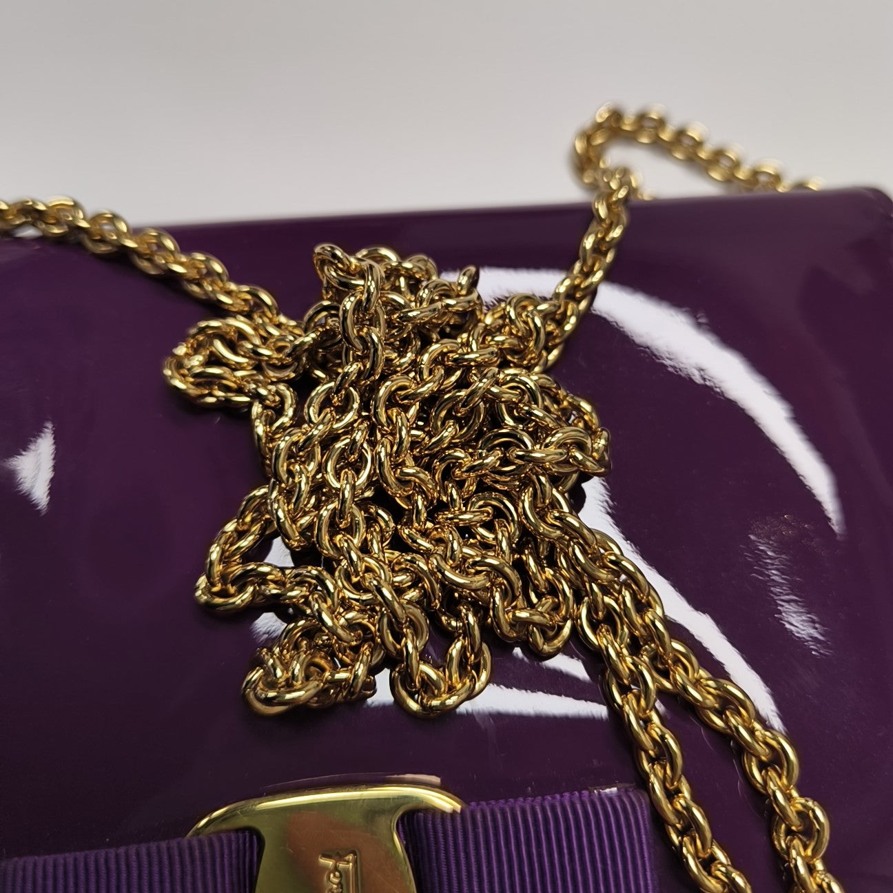 Calfskin Shoulder Bag Purple