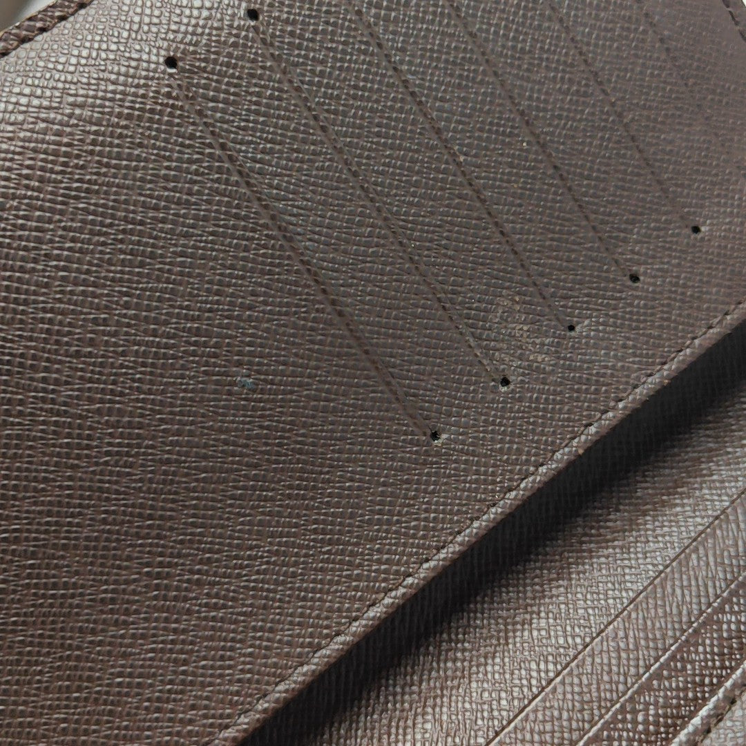 BRAZZA Damier Ebene Coated Canvas Brown Wallet