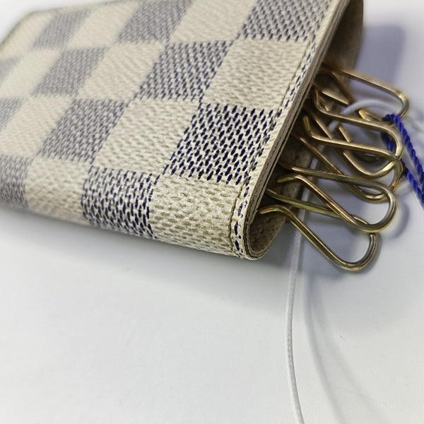Damier Azur Coated Canvas Key Pouch White