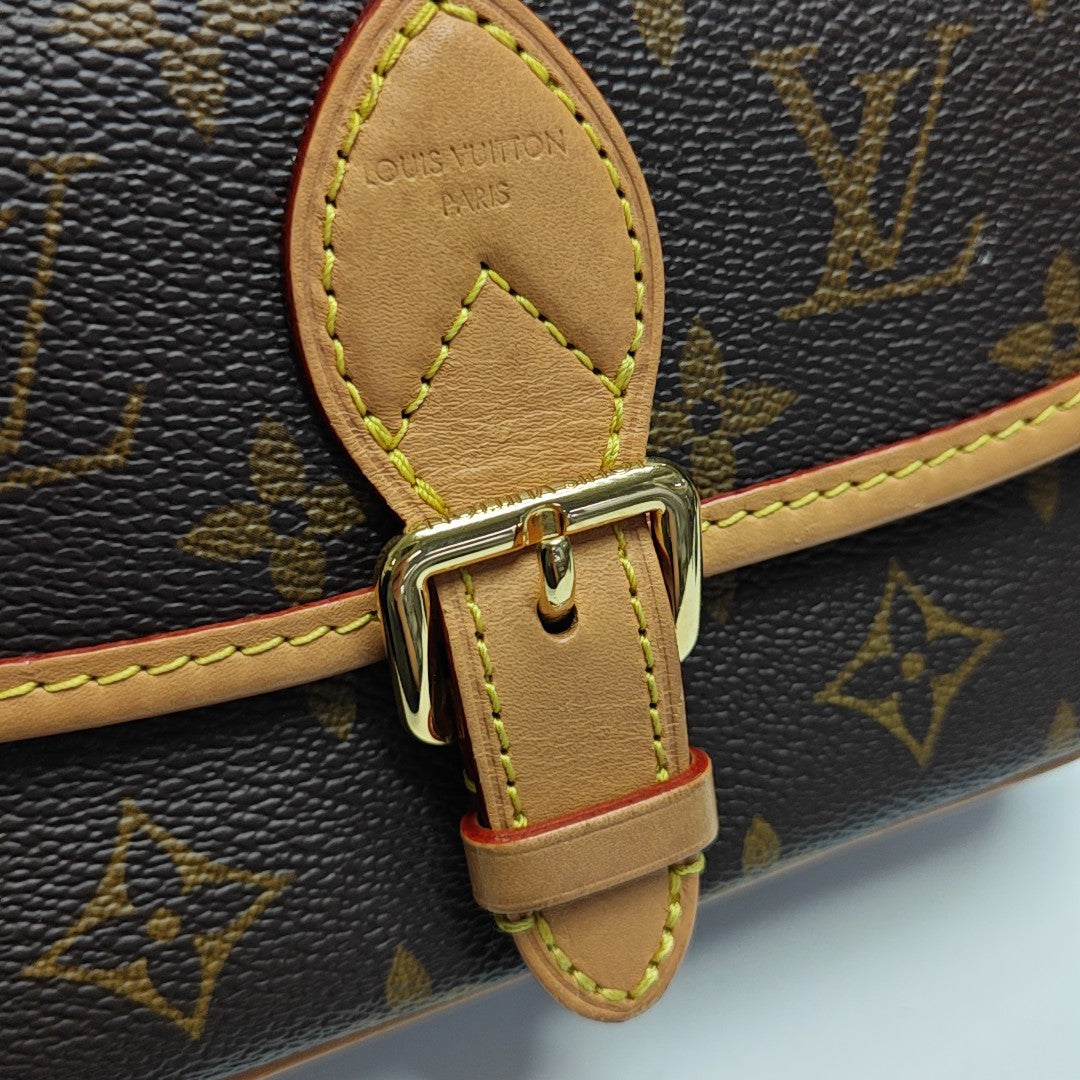 DIANE Nano Monogram Coated Canvas Brown
