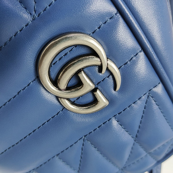 GG Marmont Mini Quilted Calfskin Blue