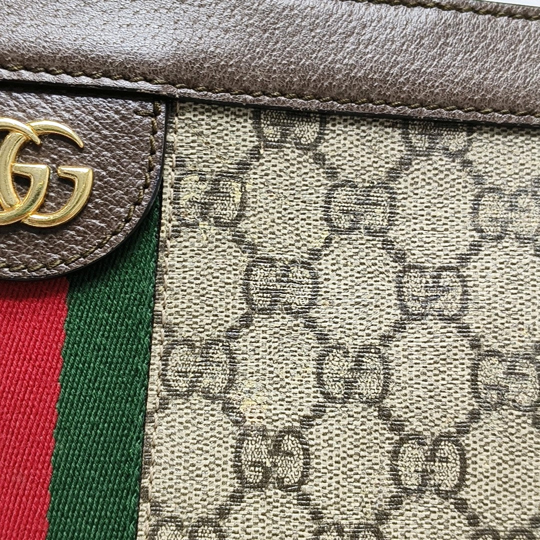 Authenticated pre-owned  Ophidia Medium Monogram Coated Canvas Beige - Shoulder Bag at Looply