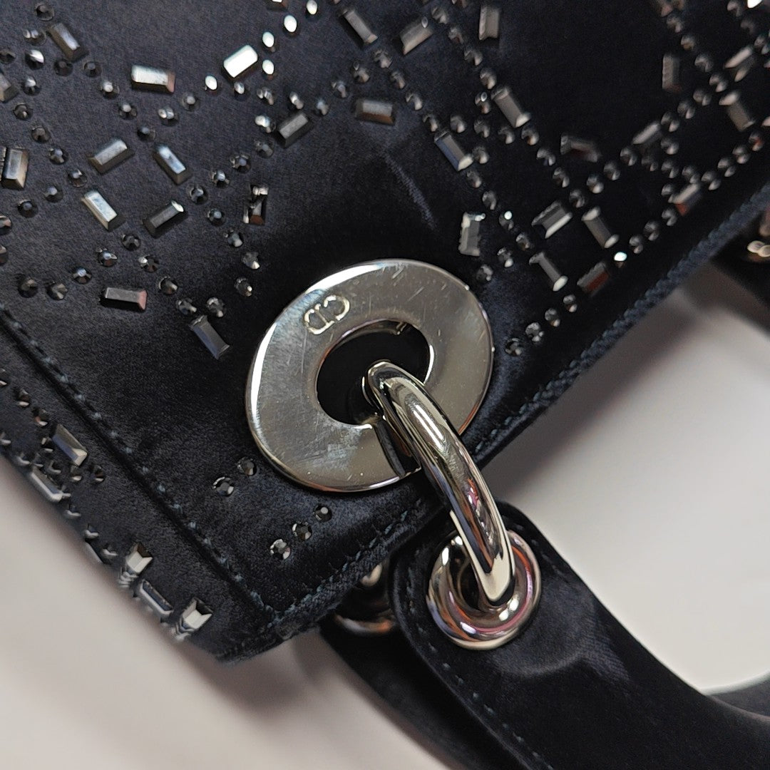 Lady Dior Mini Silk Satin Blue