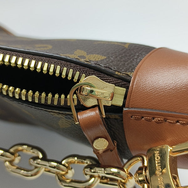 LOOP HOBO Monogram Coated Canvas Brown