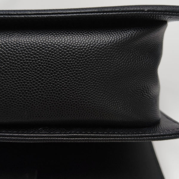 BOY CHANEL Medium Quilted Grained Calfskin Black
