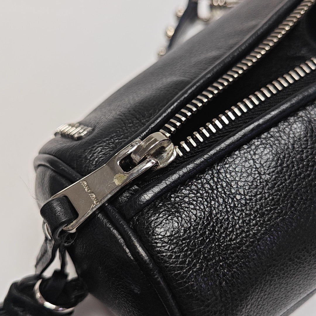 Calfskin Top Handle Bag Black