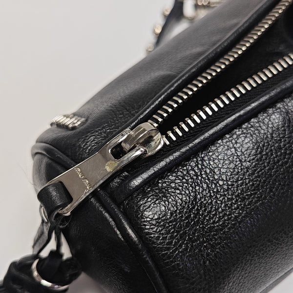 Calfskin Top Handle Bag Black