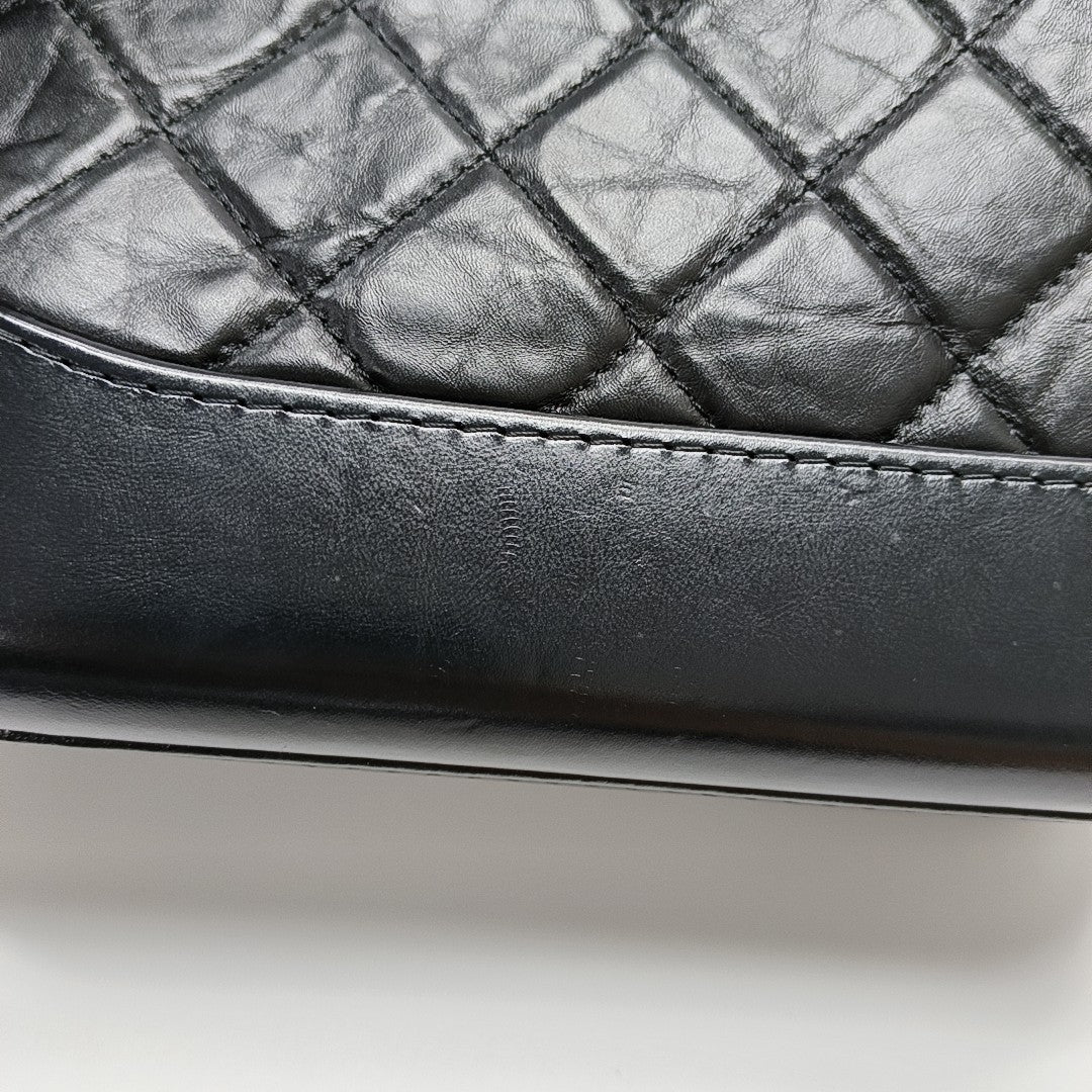 GABRIELLE Small Quilted Vintage Calf Black
