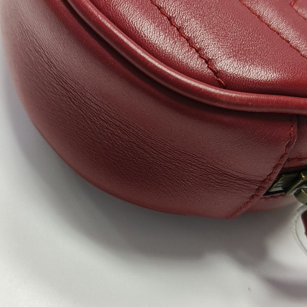 GG Marmont Super Mini Quilted Calfskin Red