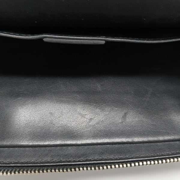 Leather Top Handle Bag Black