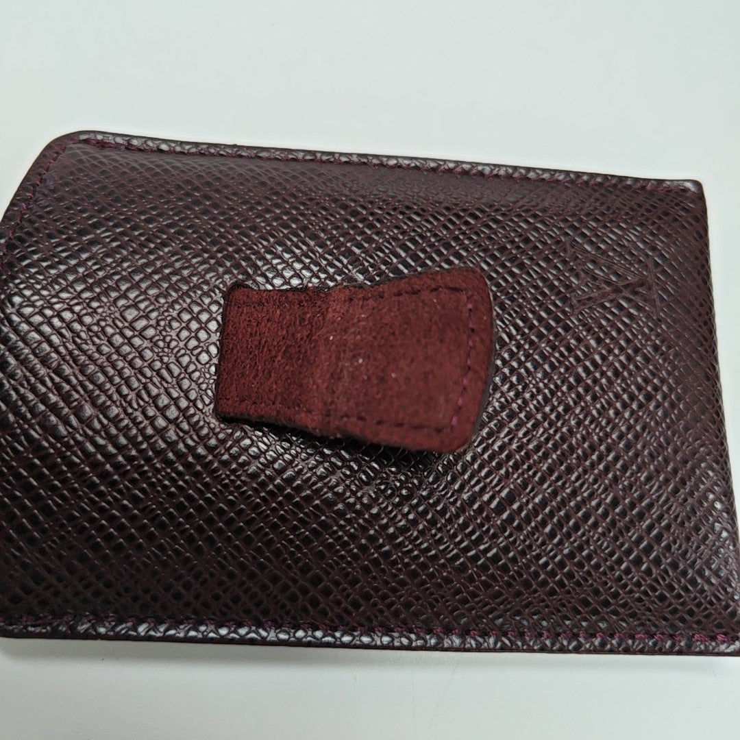 Leather Card Holder Red