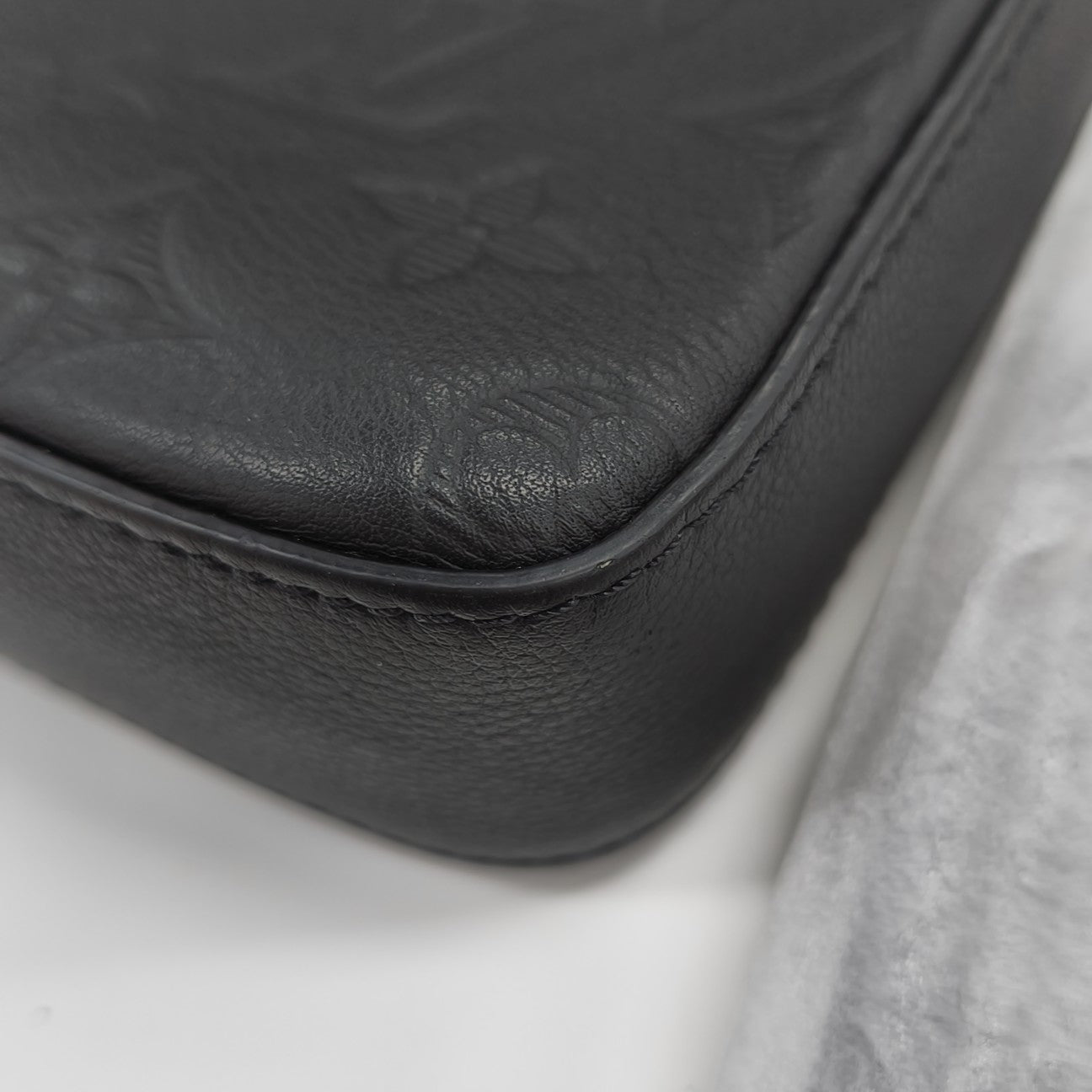TRIO Monogram Calfskin Black