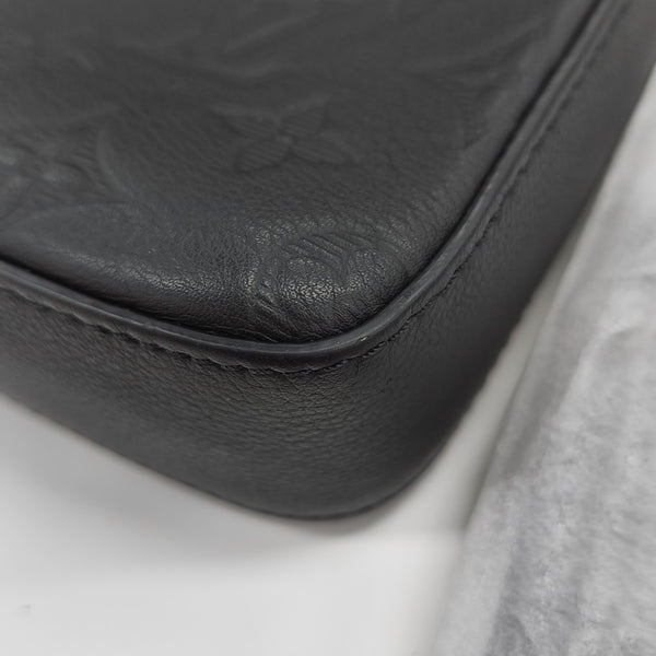 TRIO Monogram Calfskin Black