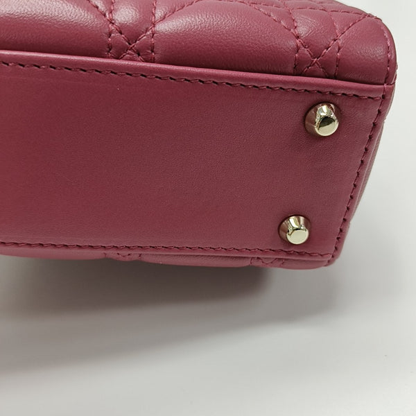 Lady Dior Mini Cannage Lambskin Red
