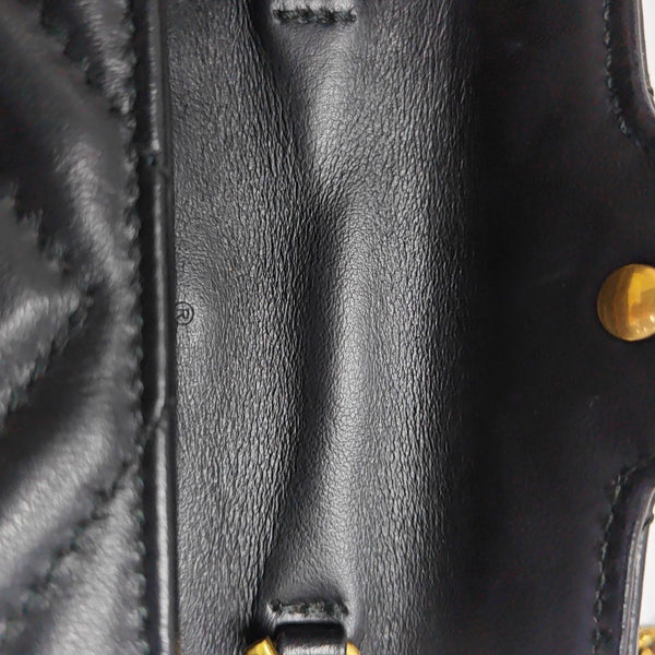 GG Marmont Super Mini Quilted Calfskin Black