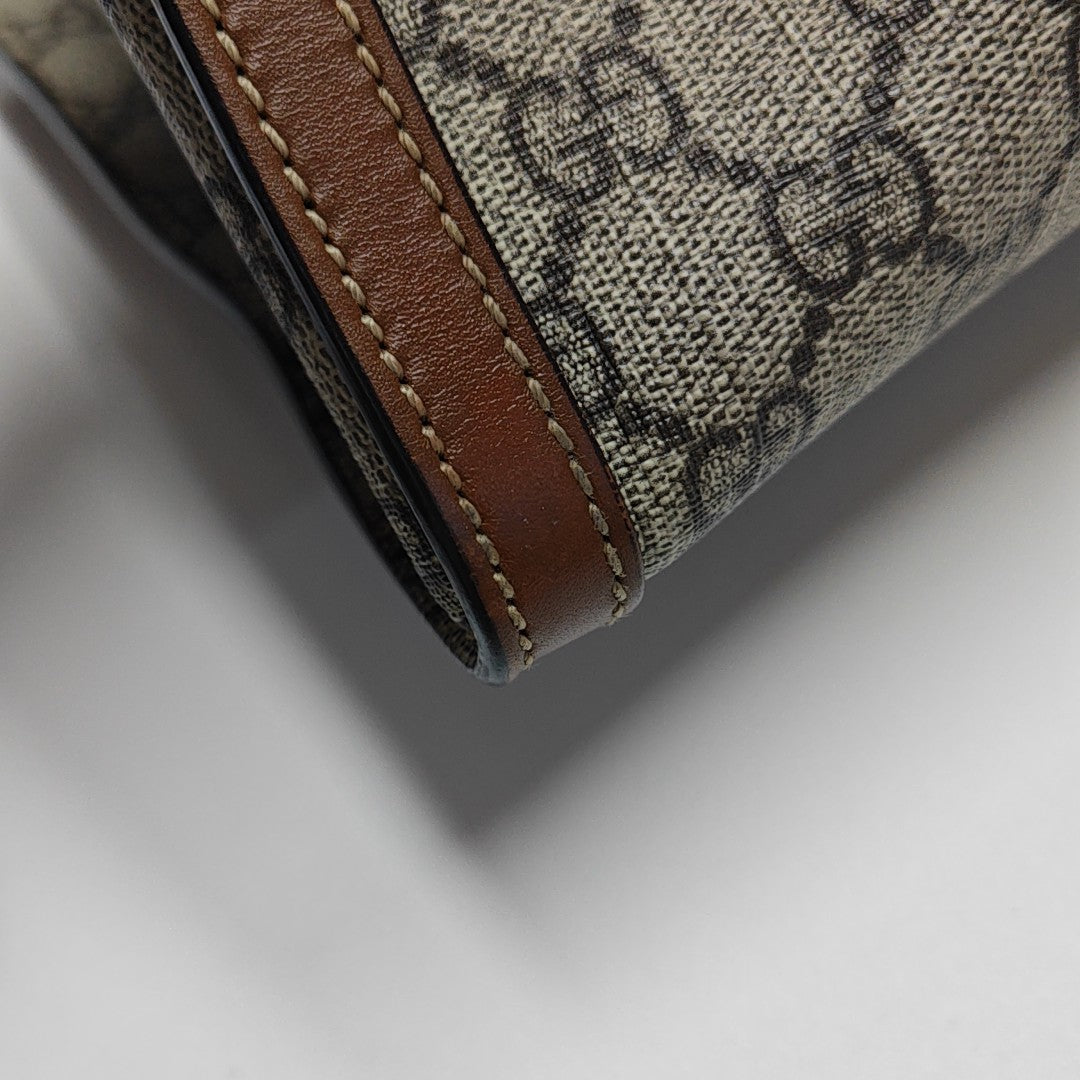 Padlock Medium Monogram Coated Canvas Beige