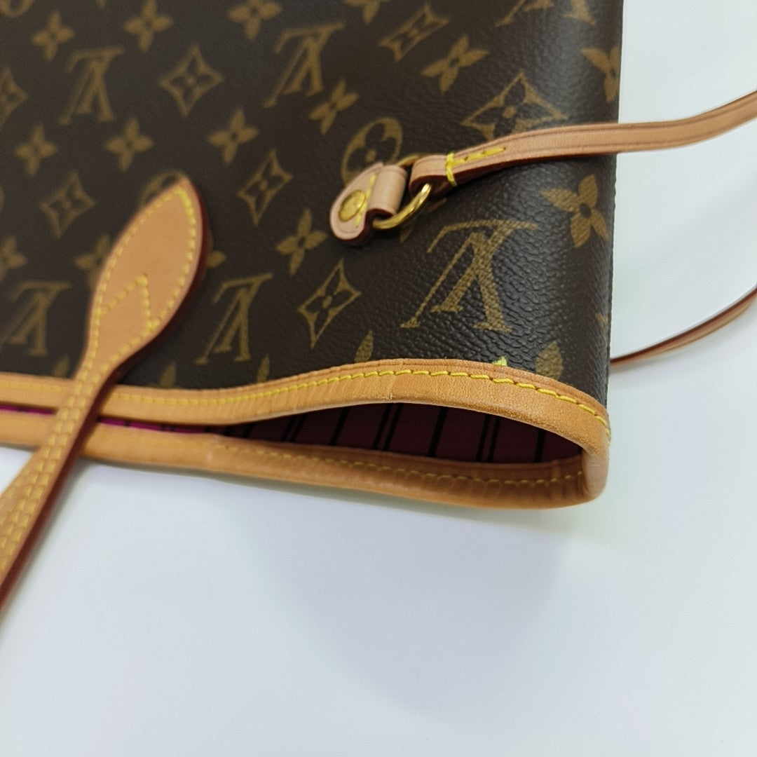 NEVERFULL MM Monogram Coated Canvas Brown