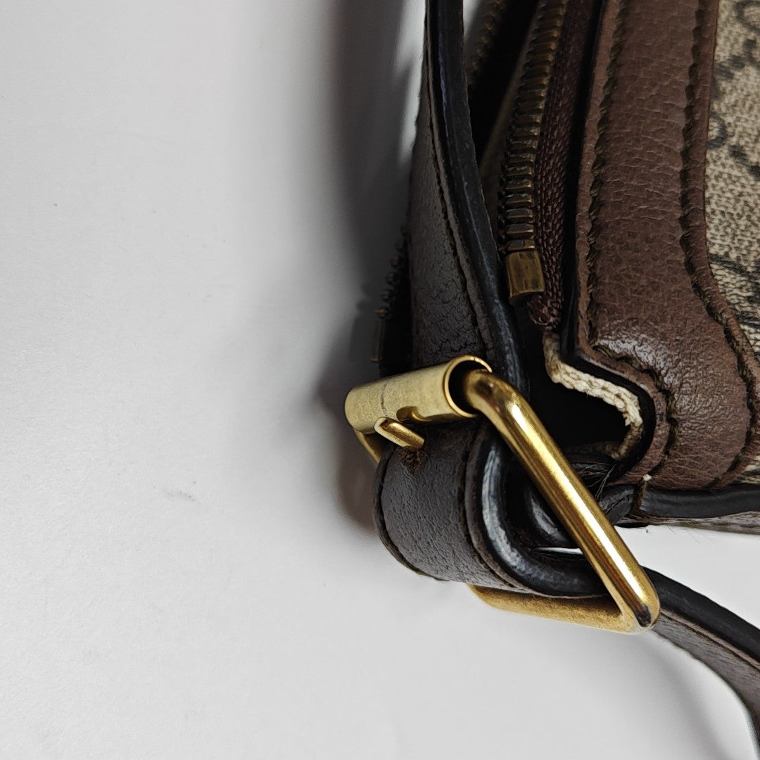 Ophidia Small Monogram Coated Canvas Beige