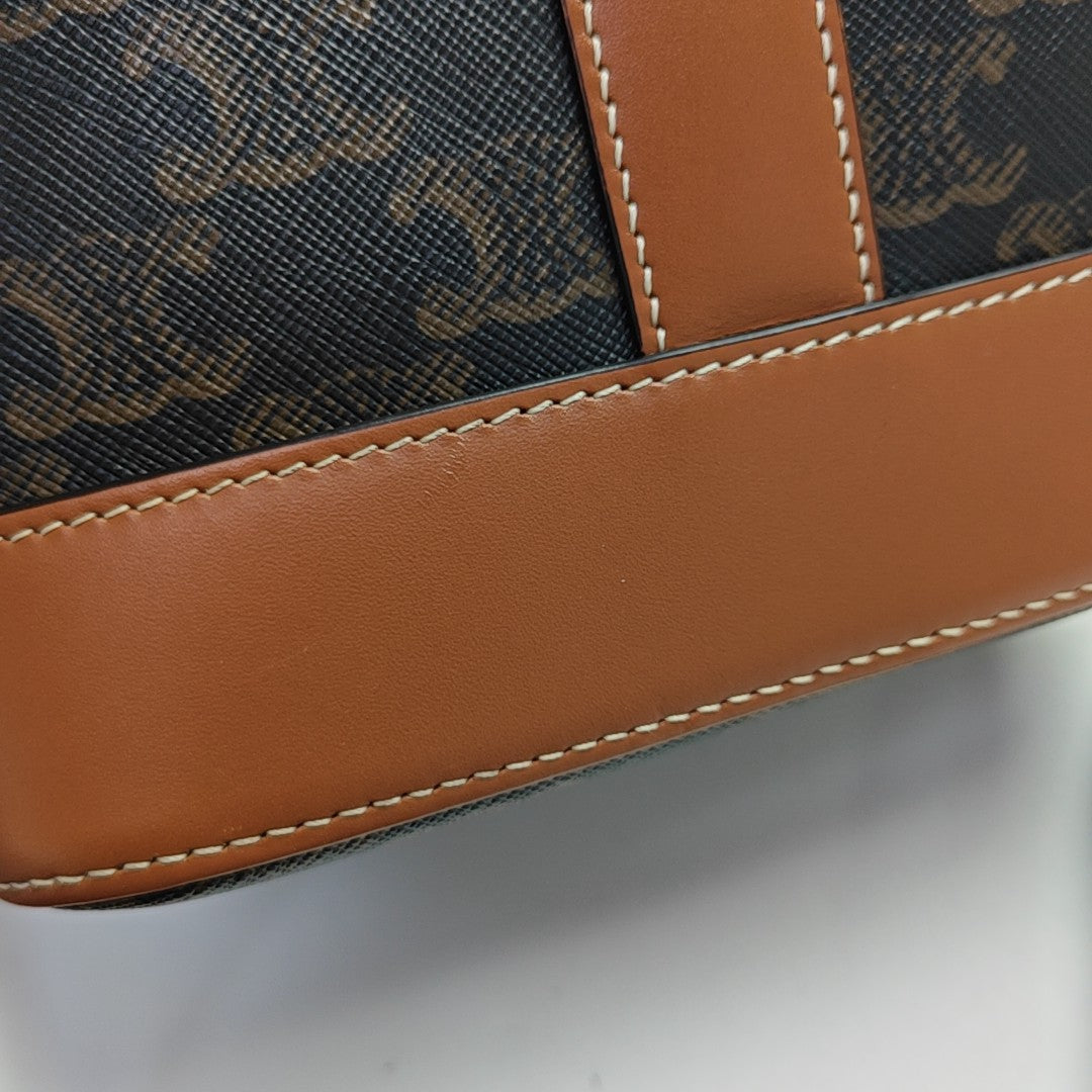 TRIOMPHE CANVAS Small Coated Canvas Brown