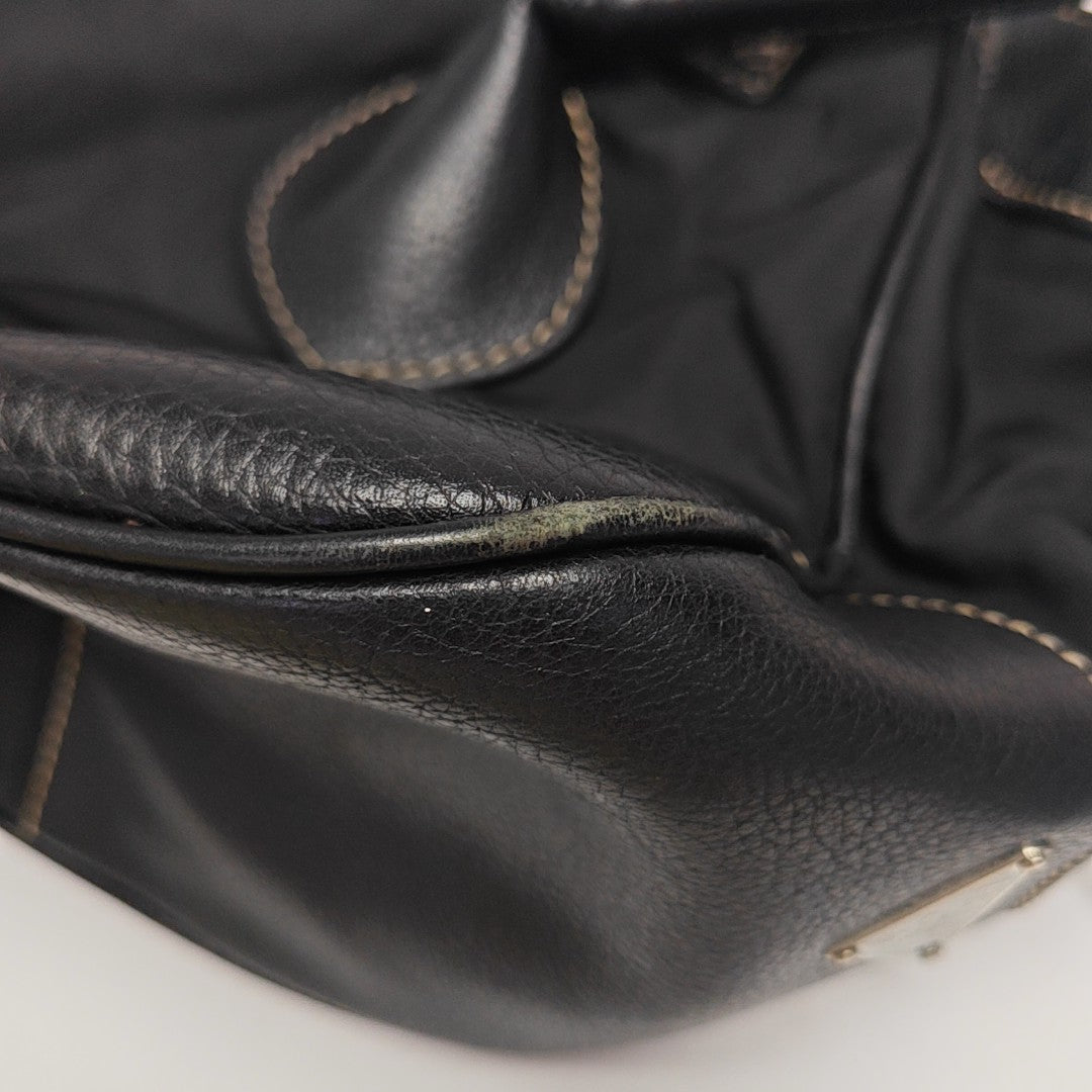 Nylon Top Handle Bag Black