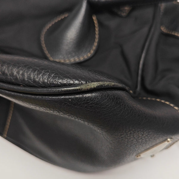 Nylon Top Handle Bag Black