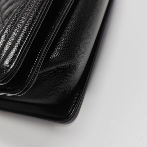 BOY CHANEL Small Quilted Grained Calfskin Black