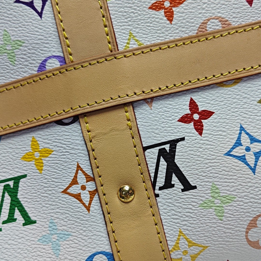 LV × TM KEEPALL 45 Monogram Coated Canvas White
