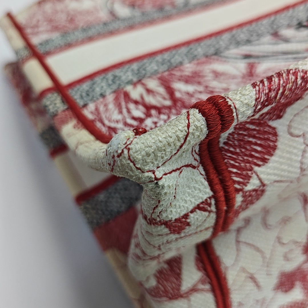 Book Tote Medium Fabric Red
