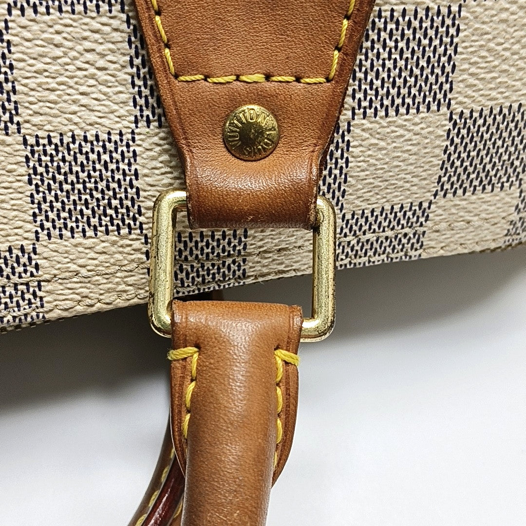SPEEDY 30 Damier Azur Coated Canvas White