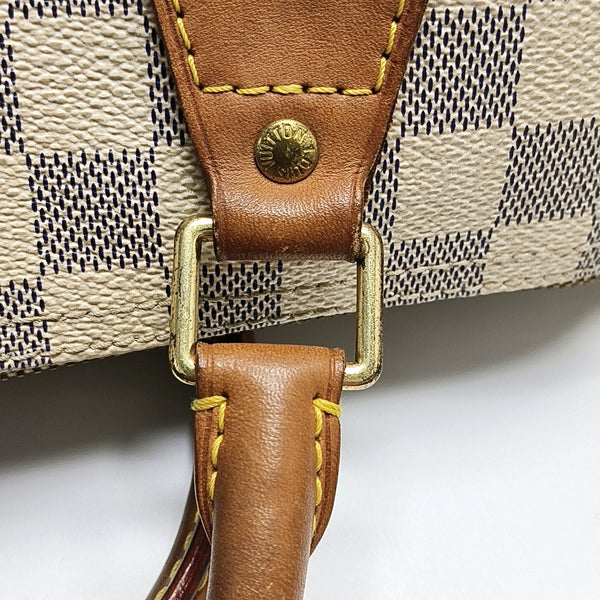 SPEEDY 30 Damier Azur Coated Canvas White