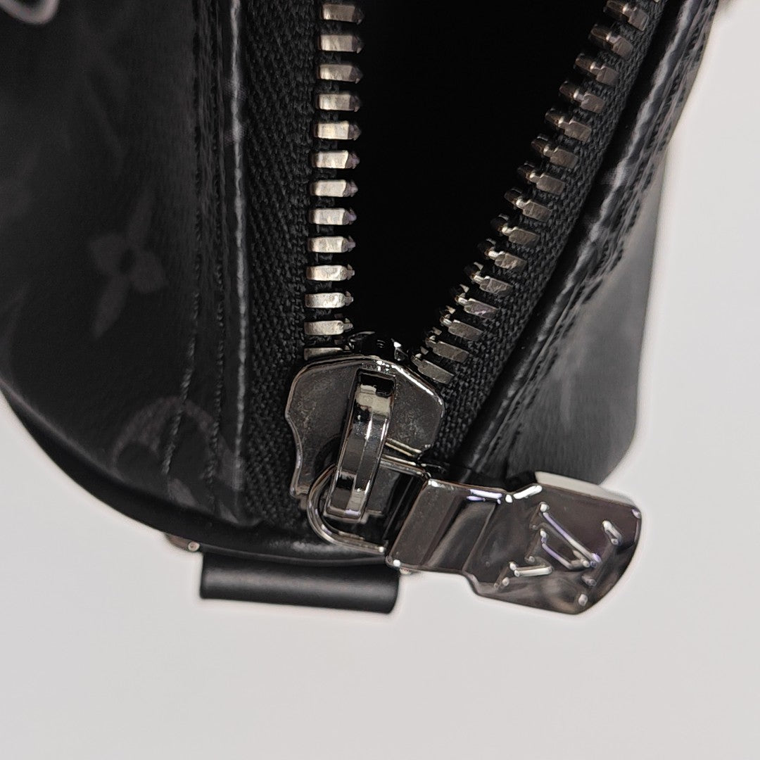 KEEPALL 25 Monogram Coated Canvas Black