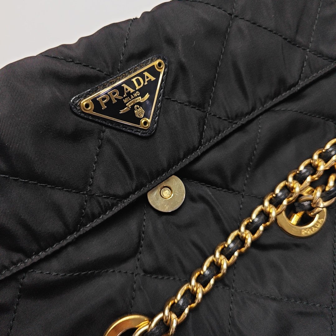 Nylon Quilted Nylon Black