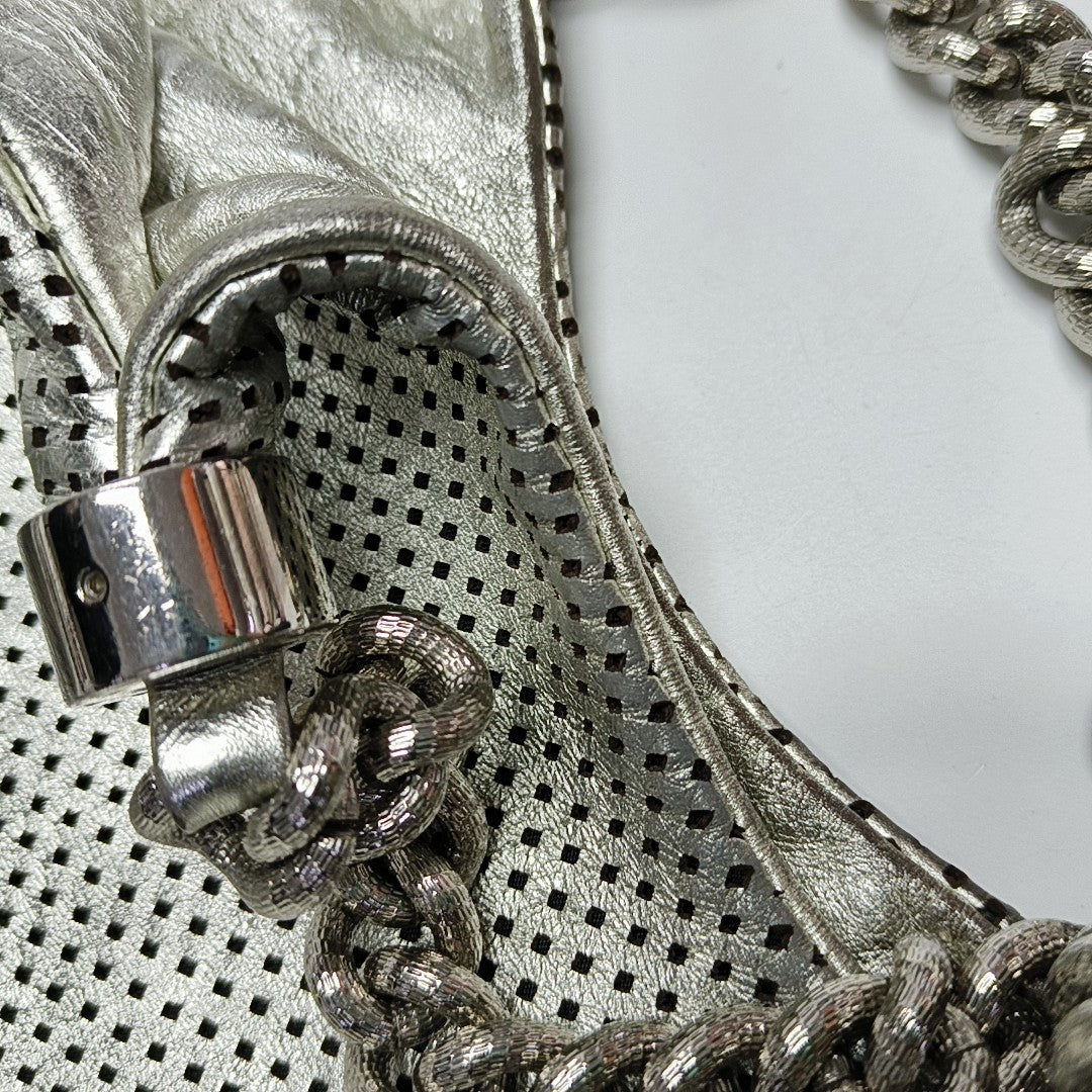 RODEO DRIVE Extra Large Calfskin Silver
