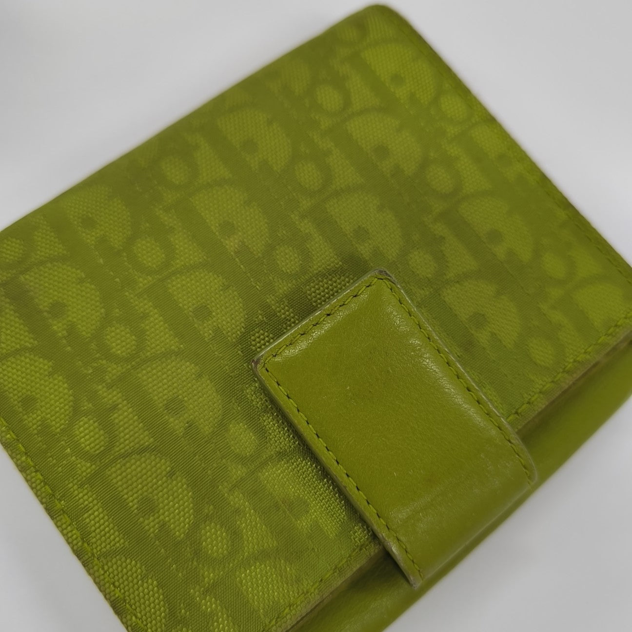 Oblique Leather Wallet Green