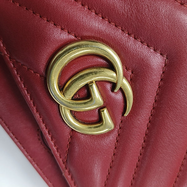 GG Marmont Super Mini Quilted Calfskin Red