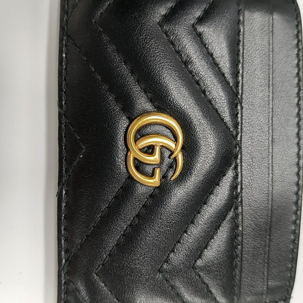 Authenticated pre-owned  GG Marmont Quilted Calfskin Black Card Holder - Card Holder at Looply