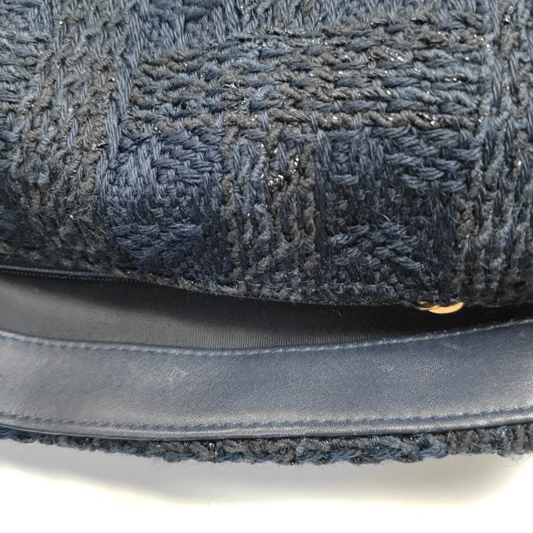 CHANEL 19 Small Quilted Fabric Blue