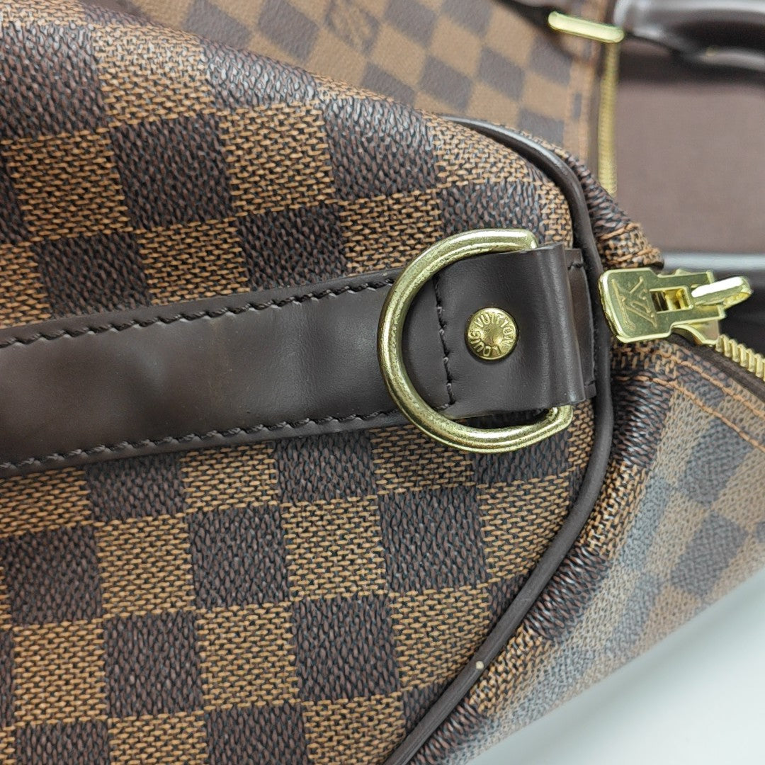 KEEPALL 45 Damier Ebene Coated Canvas Brown