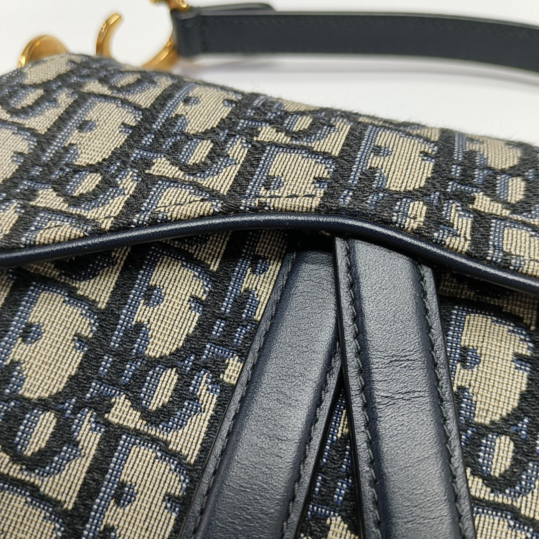 Saddle Mini Oblique Canvas Blue