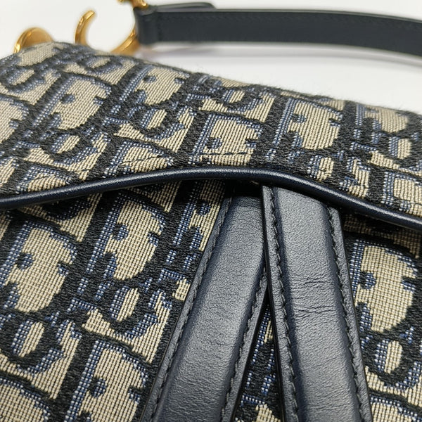 Saddle Mini Oblique Canvas Blue