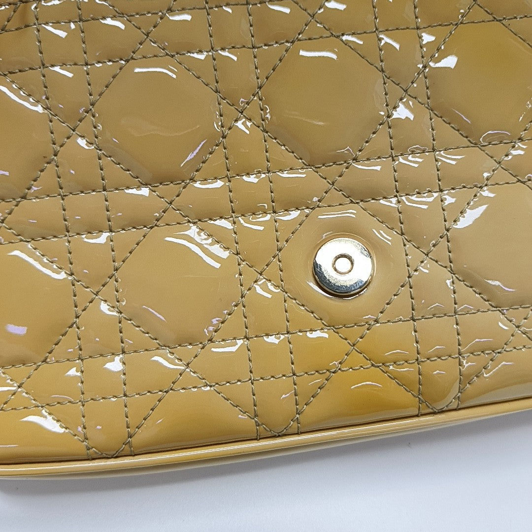 Lady Dior Small Cannage Patent Leather Yellow