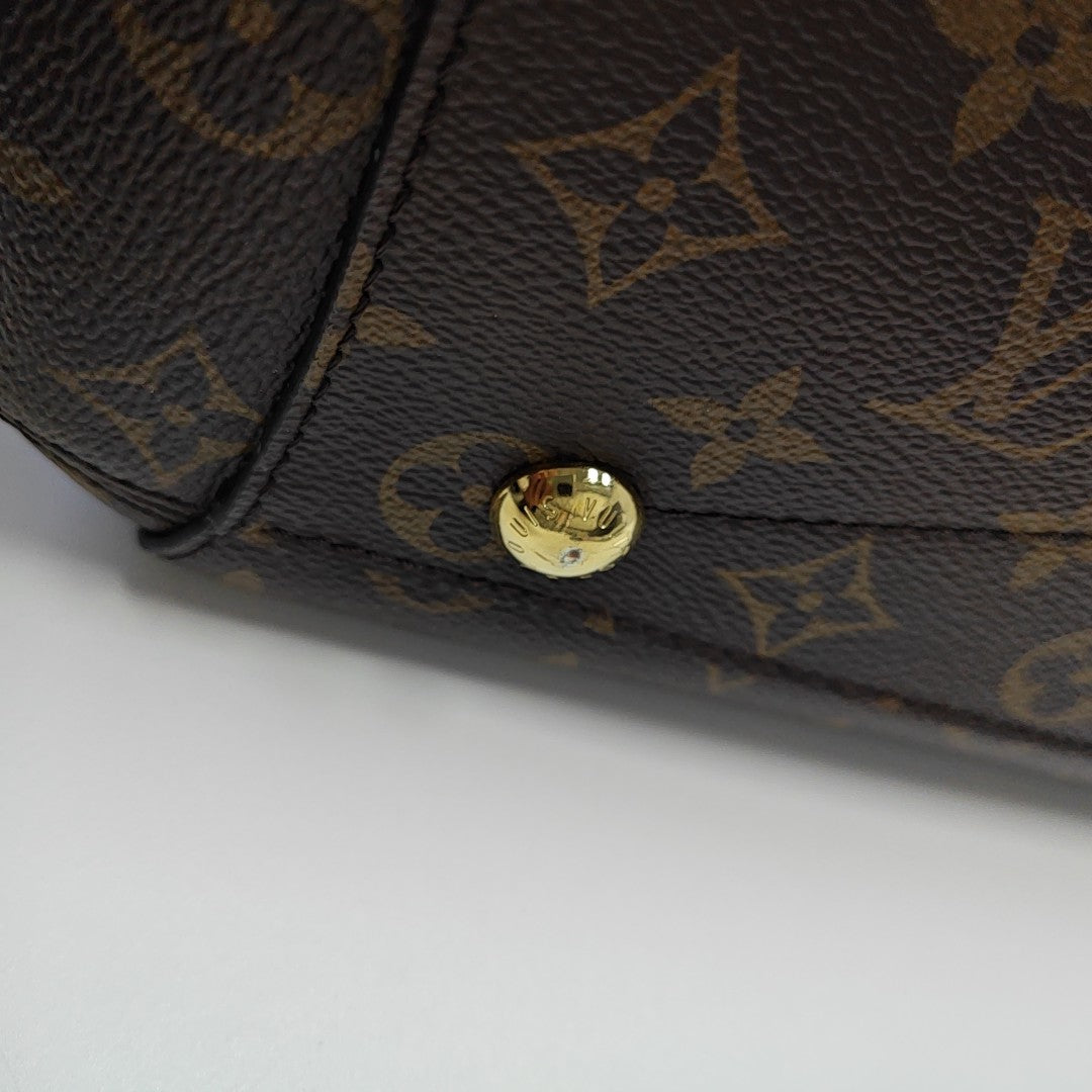 MONTAIGNE MM Monogram Coated Canvas Brown