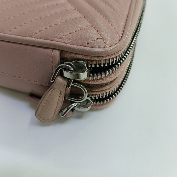 Quilted Lambskin Shoulder Bag Mini Pink