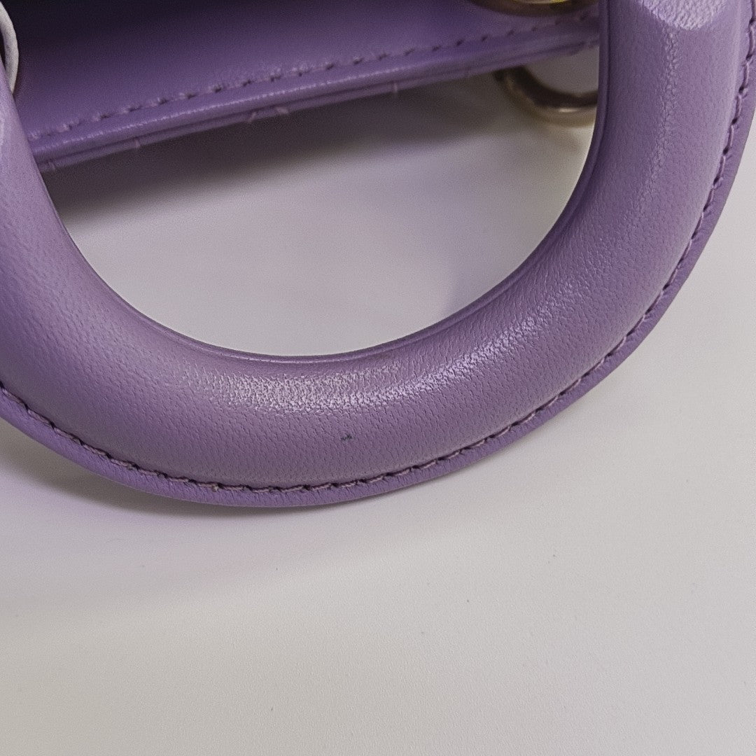 Lady D-Joy Super Mini Cannage Lambskin Purple