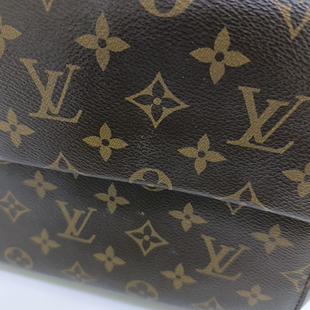 CLUNY PM Monogram Coated Canvas Brown