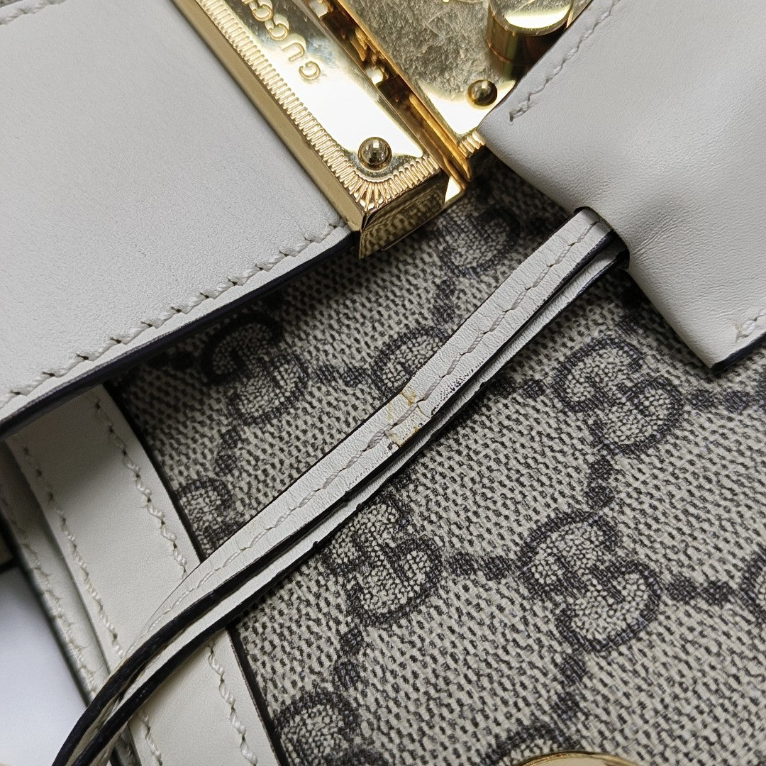 Padlock Medium Monogram Coated Canvas Beige