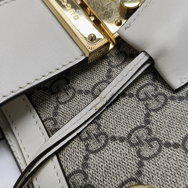 Padlock Medium Monogram Coated Canvas Beige